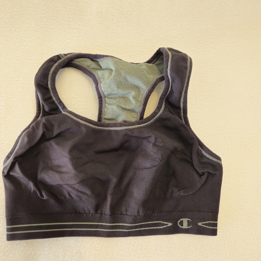Champion Reversable Women's Black and Gray Sports Bra *no Size Tag Fits A Small